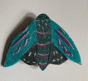 Wooden Moth Brooch